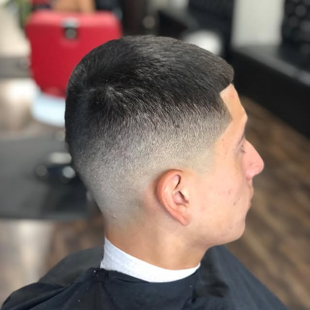 Clean skin fade, side profile