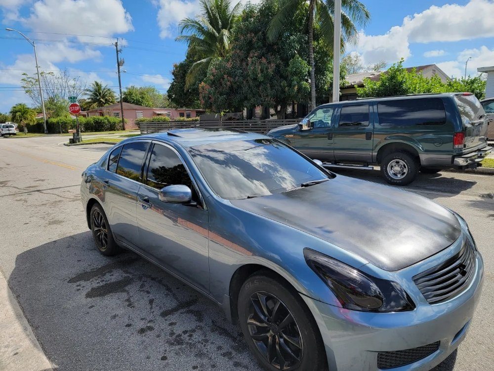Infiniti sedan with tinted windows