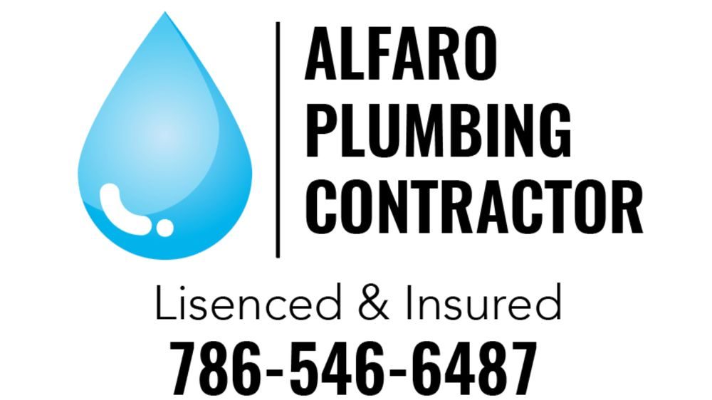 Alfaro Plumbing Contractor logo, licensed and insured, 786-546-6487
