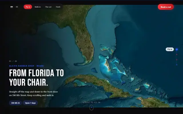 Sample website for Alexis Barber Shop by Rebel Tech