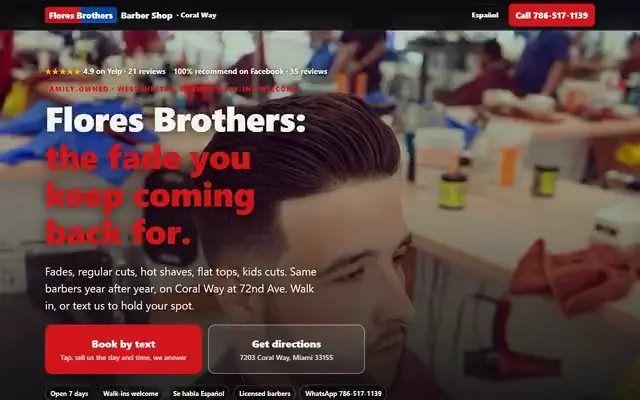 Sample website for Flores Brothers by Rebel Tech