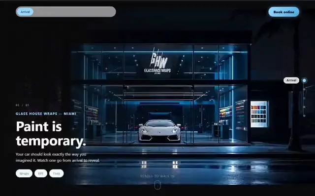 Glass House Wraps website by Rebel Tech