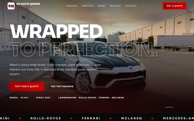 KG Auto Wraps website by Rebel Tech