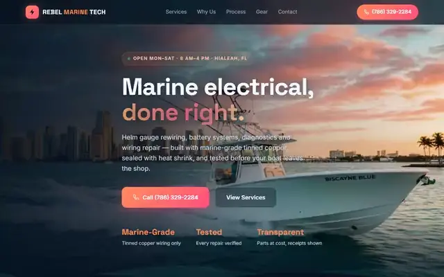 Rebel Marine Tech website by Rebel Tech