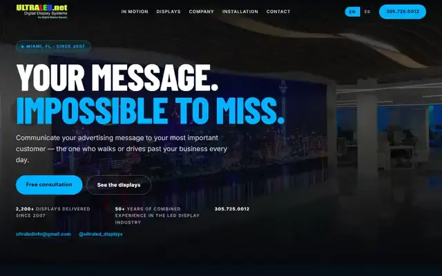 Ultra LED website by Rebel Tech