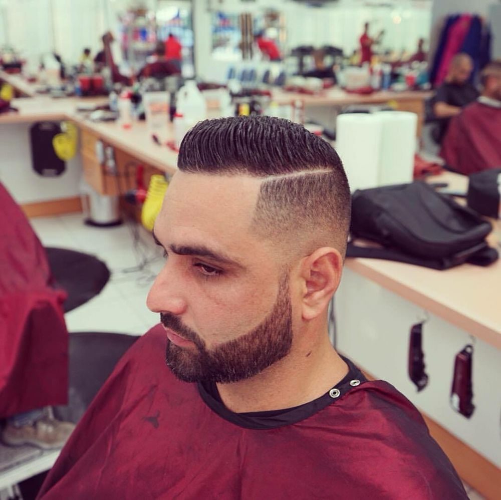 Fade with a shaped beard