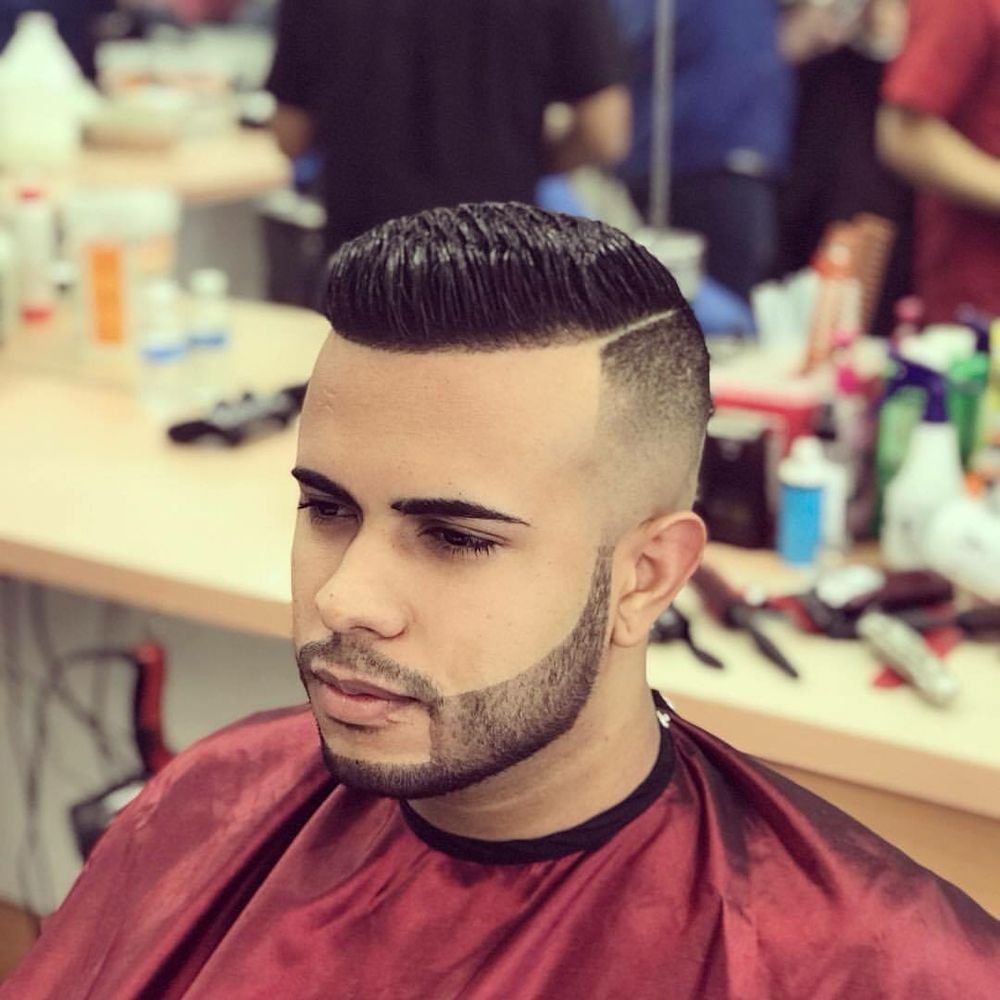Fade with lined beard
