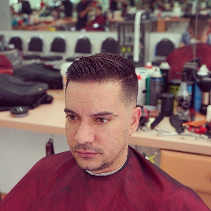 Classic side part with taper