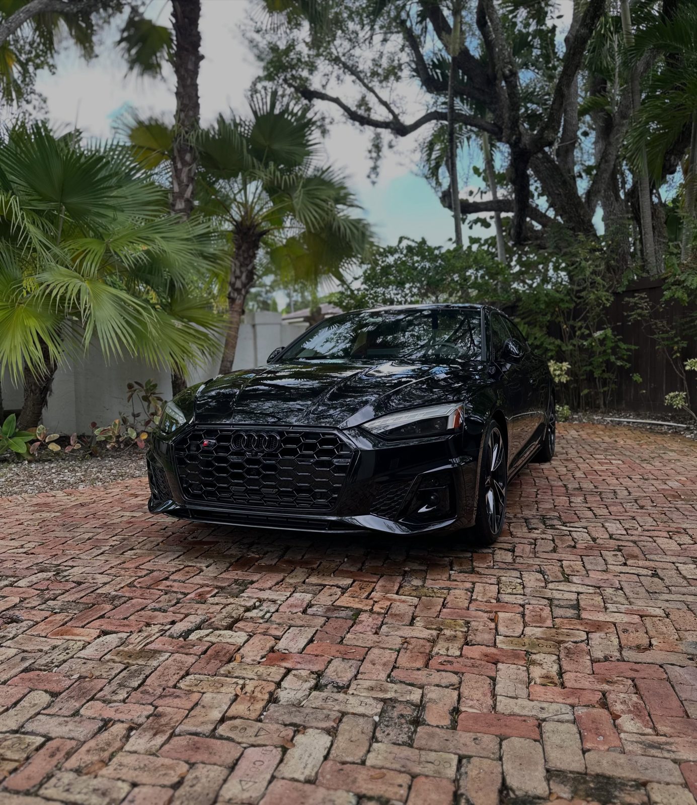 Black Audi with mirror-finish paint after ceramic coating