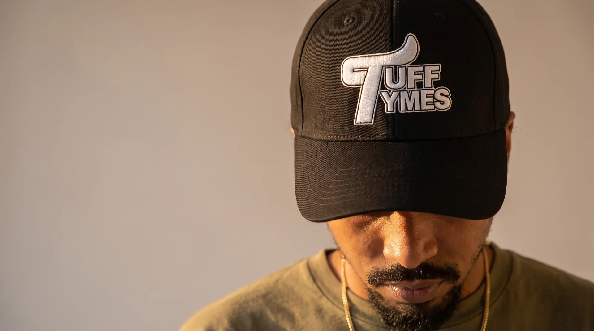 The TUFF TYMES logo on the front of the black cap
