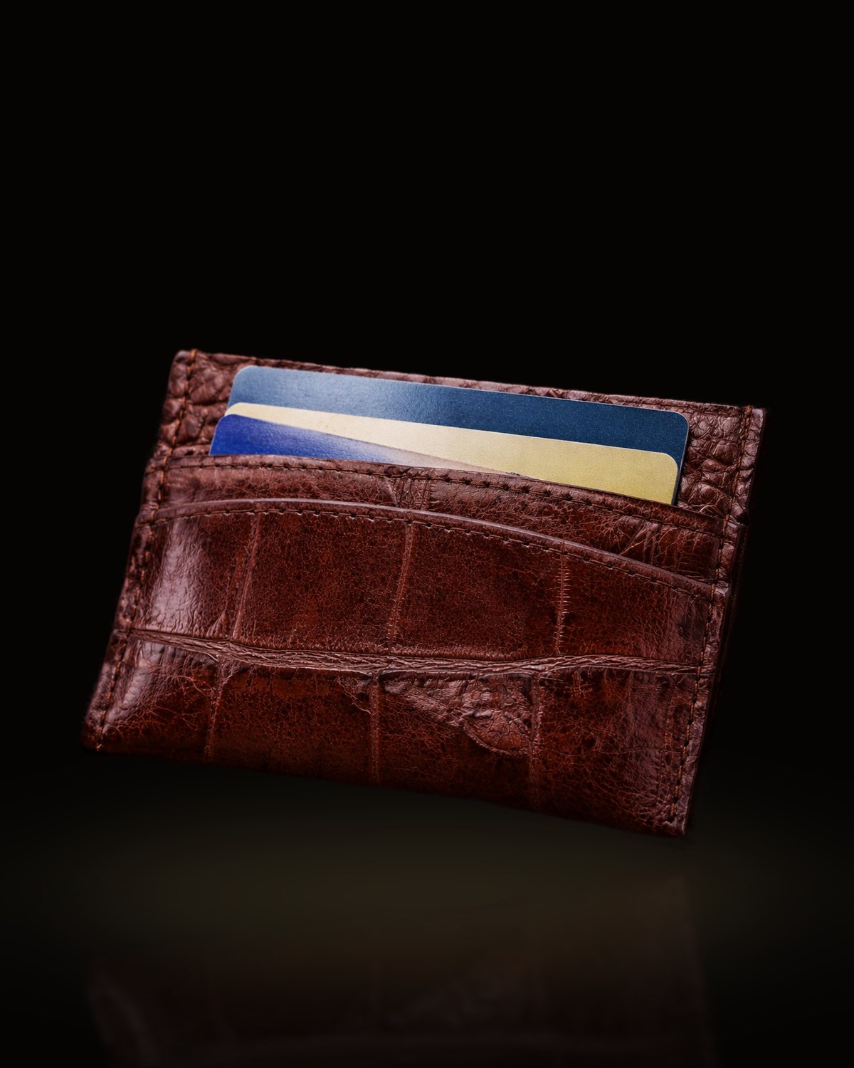The Sovereign Card Holder — Genuine Alligator Leather