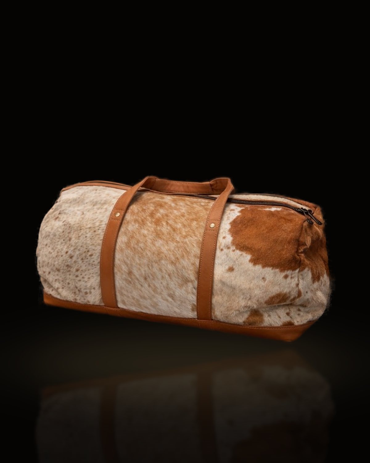 The Cognac Range Duffle — Speckled Cowhide & Cognac Leather