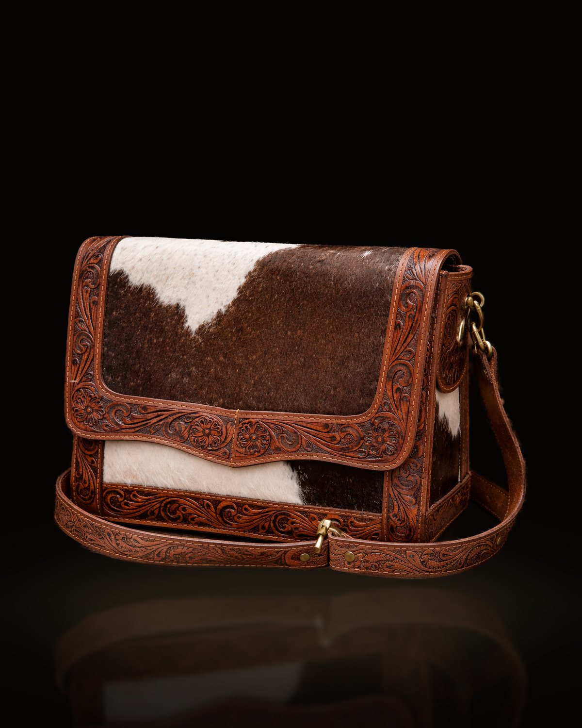The Trail Messenger — Cowhide & Tooled Leather