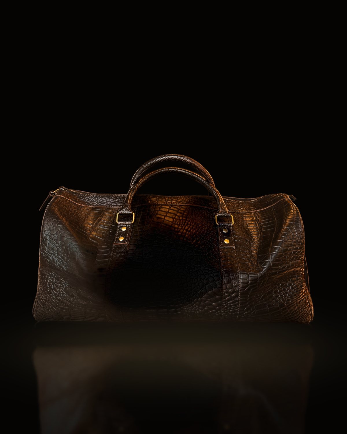 The Beaumont Croc Duffle — Crocodile-Embossed Full-Grain Leather